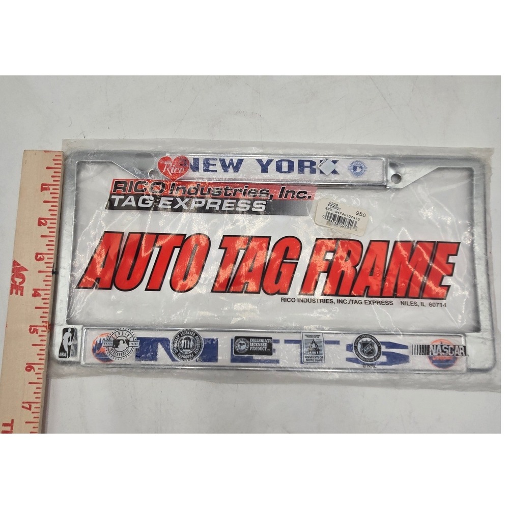 New York Mets Rico Industries Chrome Metal License Plate Frame MLB Auto Tag